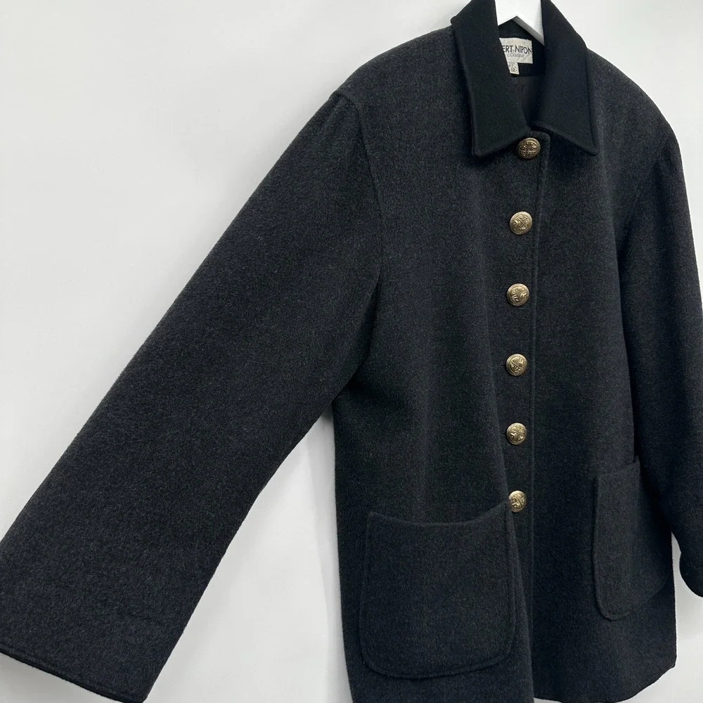 Vintage Albert‎ Nipon Boutique 100% Wool Coat Womens Size 12 Quiet Luxury XL 1X